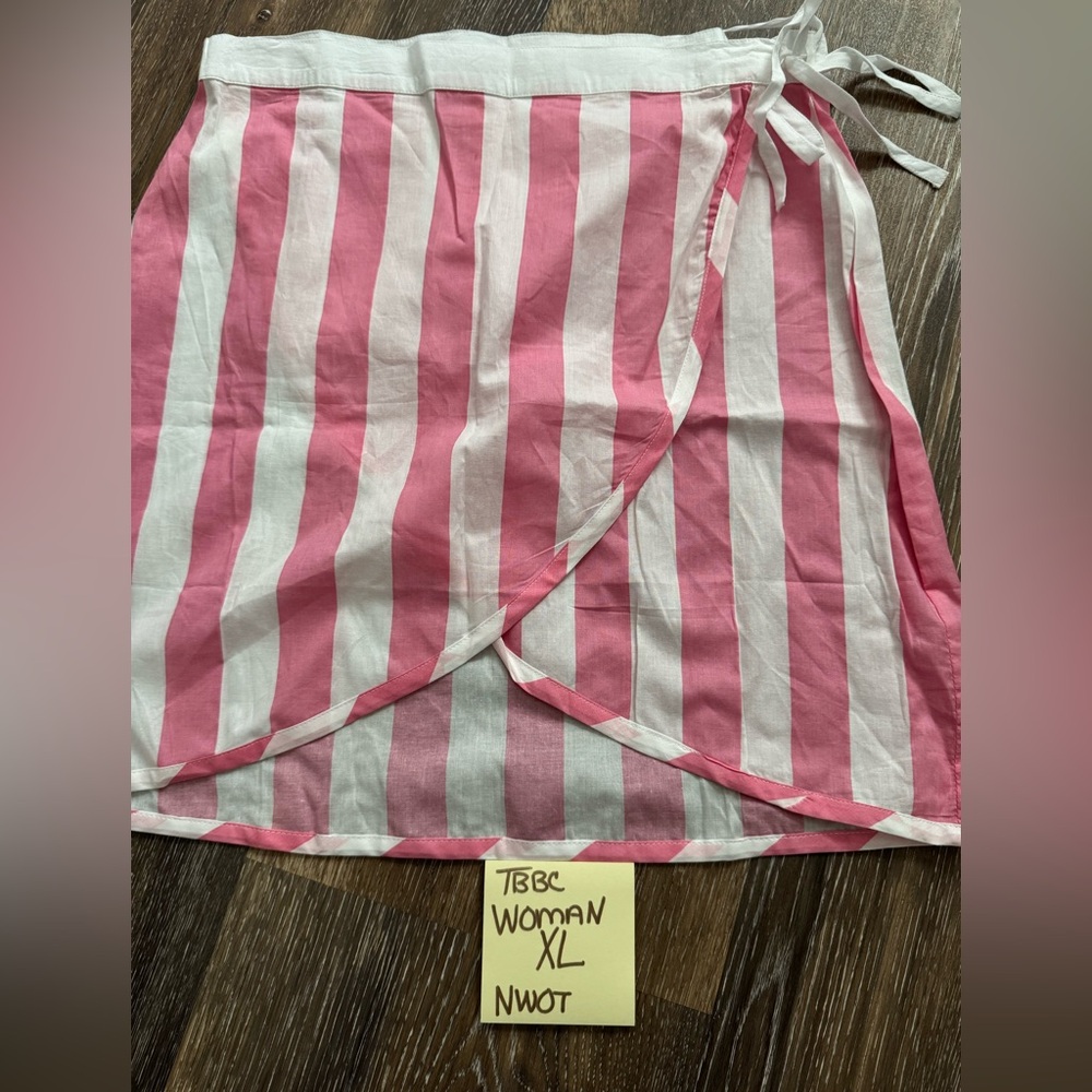 The Beaufort Bonnet Company Pink and White Striped Swim Sarong